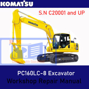 Komatsu PC160LC-8 Excavator Workshop Repair Manual showcasing the model name and technical repair illustrations