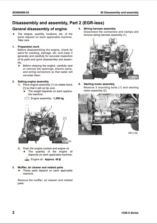 Komatsu 125E-5 Engine Series Workshop Manual - Image 4