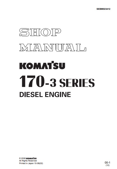 Komatsu 170-3 Engine Series Workshop Manual - Image 2