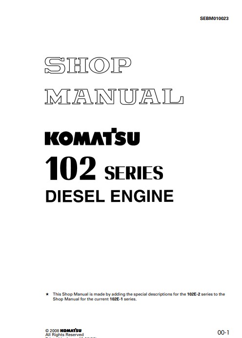 Komatsu 102 Engine Series Workshop Manual - Image 2