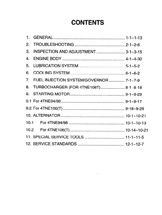 Komatsu 4D98 , Komatsu 4D106, Komatsu S4D106 Engine Series Workshop Manual - Image 7