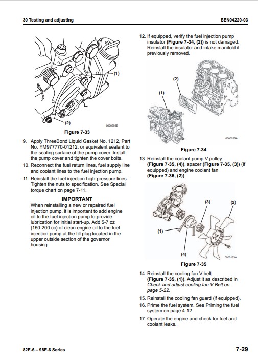 Komatsu 82E-6 to Komatsu 98E-6 Engine Series Workshop Manual - Image 3