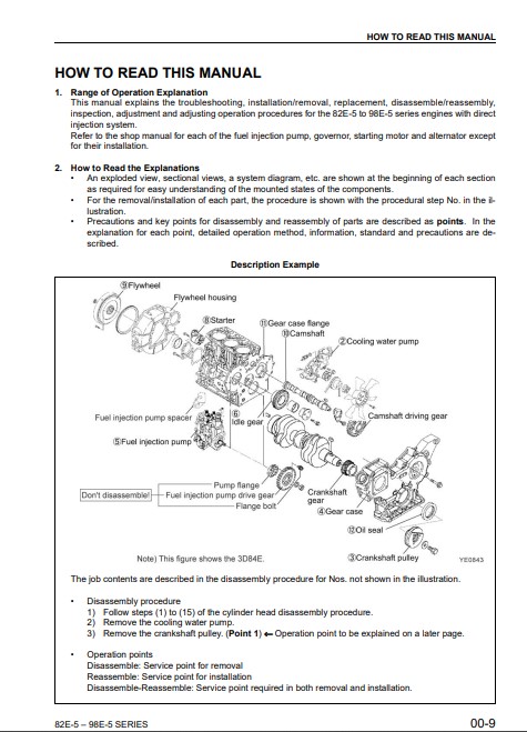 Komatsu 82E to Komatsu 98E Engine Series Workshop Manual - Image 6