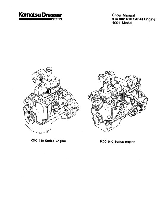 Komatsu KDC410, Komatsu KDC610 Engine Series Workshop Manual - Image 2