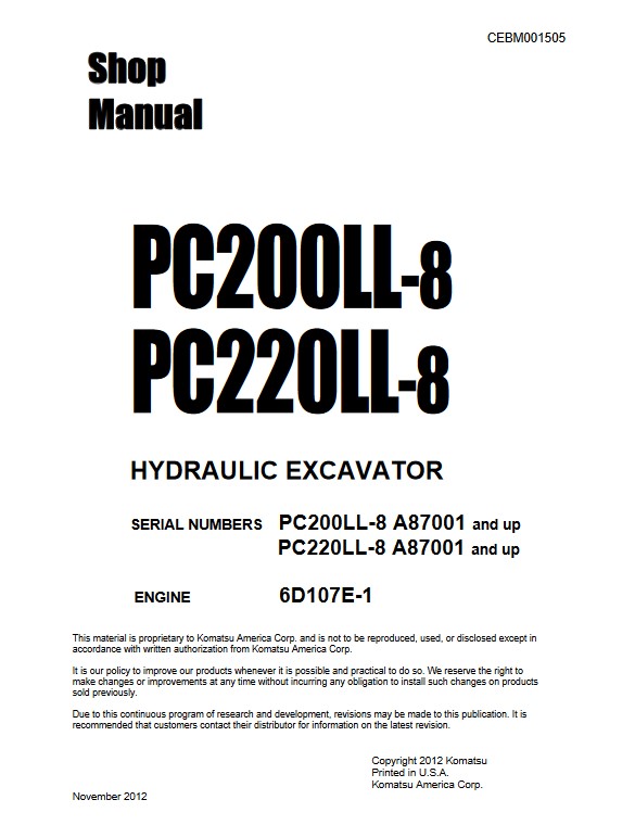 Komatsu PC200LL-8, Komatsu PC220LL-8 Workshop Repair Manual - Image 2