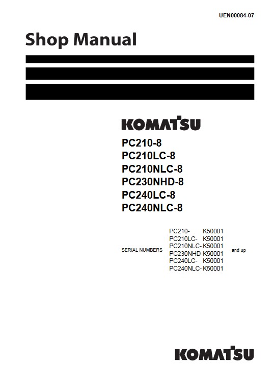 Komatsu PC210-8, Komatsu PC230-8, Komatsu PC240-8 Workshop Repair Manual - Image 2
