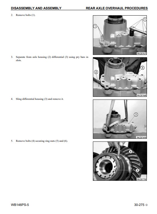 Komatsu WB146PS-5 USA Backhoe Loader Workshop Manual - Image 3