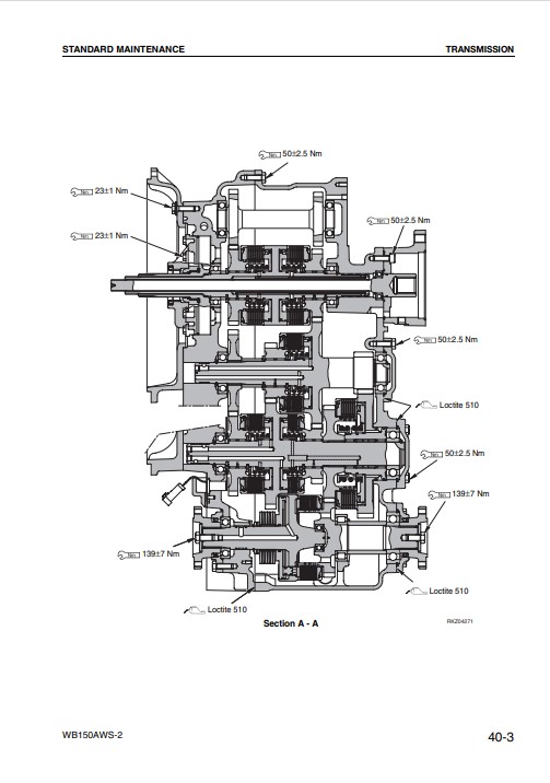 Komatsu WB150AWS-2 Italy Backhoe Loader Workshop Manual - Image 3