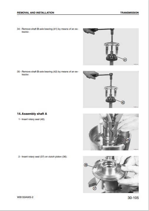 Komatsu WB150AWS-2 Italy Backhoe Loader Workshop Manual - Image 4