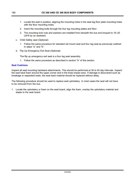 International Bus CE200, CE300 Body Components Manual - Image 4