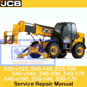 Detailed service repair manual for JCB 533-105, 535-v125, 540 series, and 550 series, including maintenance guidelines