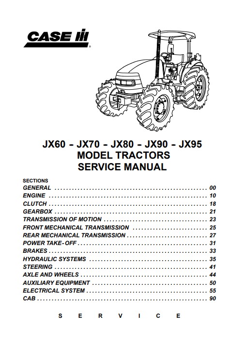 Case JX60, JX70, JX80, JX90, JX95 Tractors Service Repair Manual - Image 2