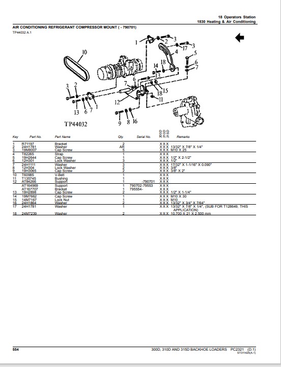 John Deere 300B , John Deere 310D, John Deere 315D Backhoe Loaders Parts Manual - Image 5
