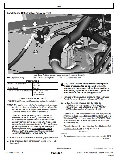 John Deere 310SK, John Deere 410K Backhoe Loader With Operation and Test Manual - Image 3