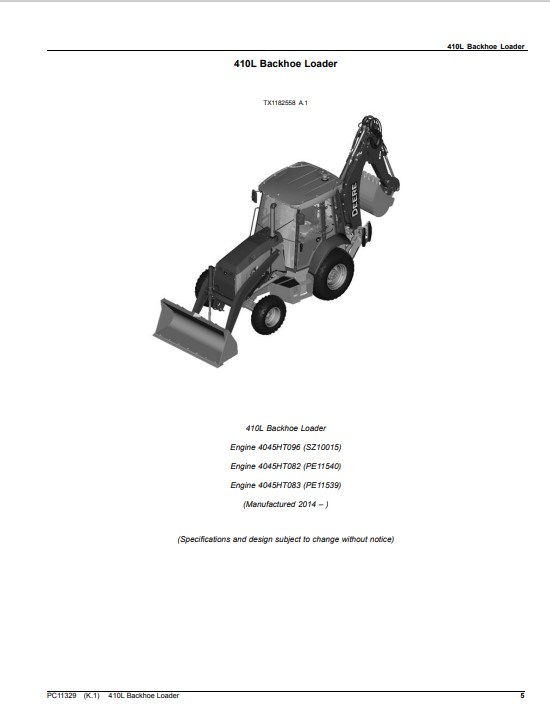John Deere 410L Backhoe Loader Parts Catalog - Image 3