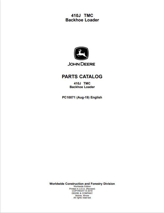 John Deere 410J TMC Backhoe Loader Parts Catalog - Image 2