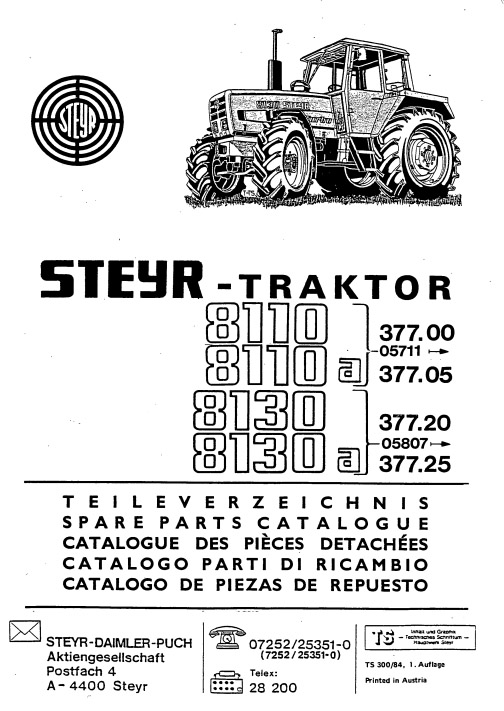 Case Steyer 8110, 8110a, 8130, 8130a Tractors Parts Manual - Image 2