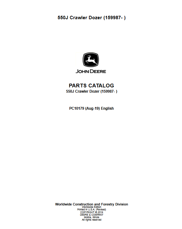 John Deere 550J Dozer Parts Catalog - Image 2