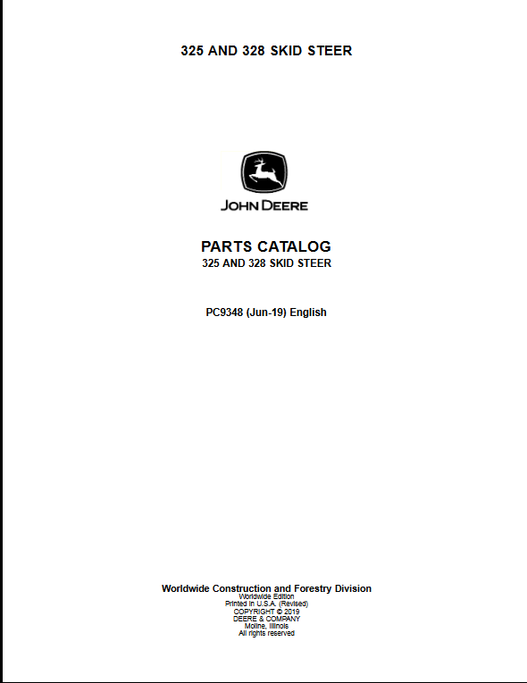 John Deere 325 and John Deere 328 Skid Steer Parts Manual - Image 2