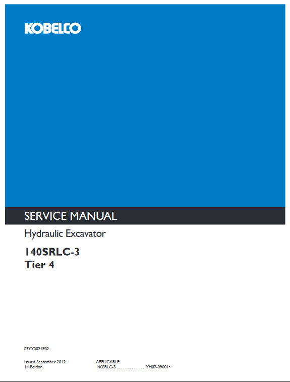 Kobelco 140SRLC-3 Excavator Service Repair Manual - Image 2