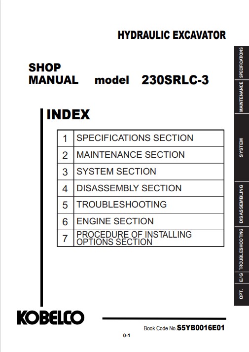 Kobelco 230LC-3 Excavator Workshop Repair Manual - Image 5