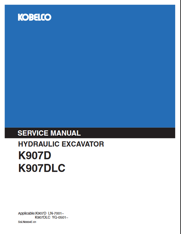 Kobelco K907D, Kobelco K907DLC Excavator Service Repair Manual - Image 3