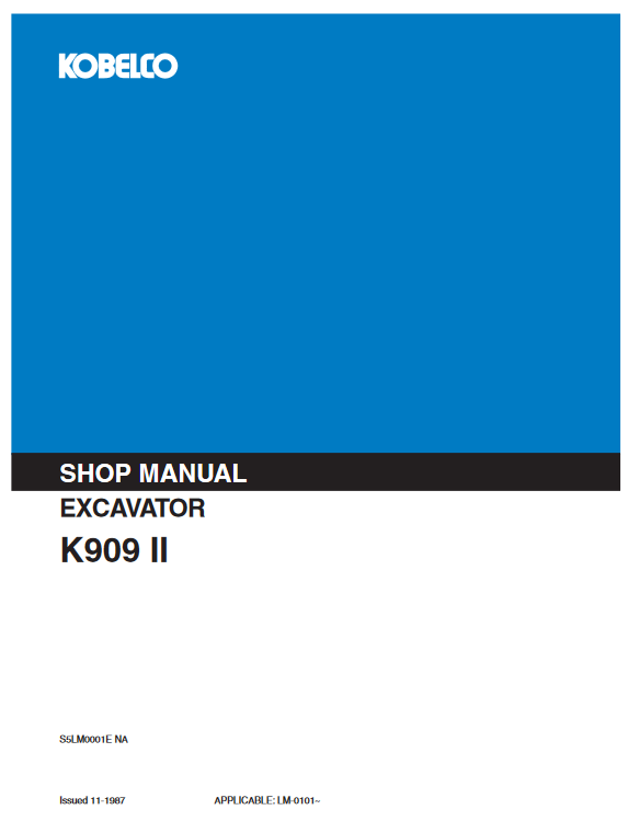 Kobelco K909-II Excavator Workshop Repair Manual - Image 3