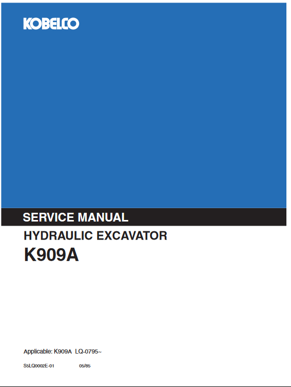 Kobelco K909A Excavator Service Repair Manual - Image 2