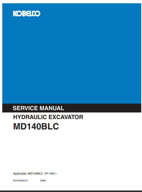 Kobelco MD140BLC Excavator Service Repair Manual - Image 4