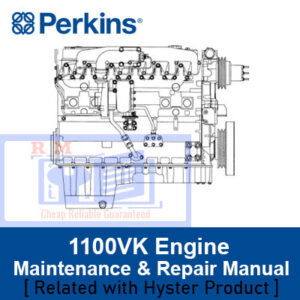 Perkins 1100 VK Engine Maintenance and Repair Manual cover featuring technical illustrations and detailed instructions