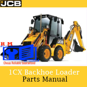 JCB 1CX Backhoe Loader Parts Manual cover featuring detailed diagrams and parts listings for maintenance and repair