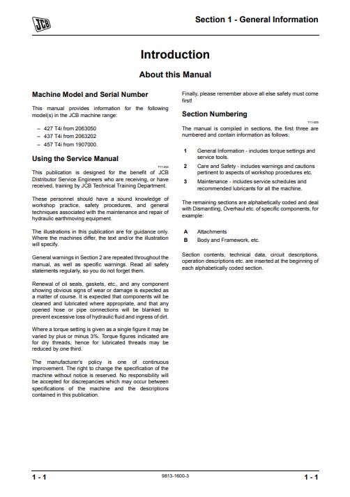 JCB 427, JCB 437, JCB 457 Wheel Loaders Service Repair Manual - Image 3