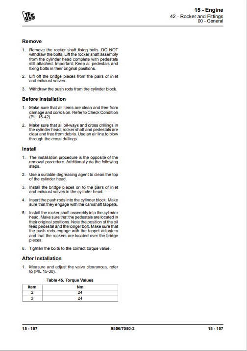 jcb 444 mechanical engine service manual