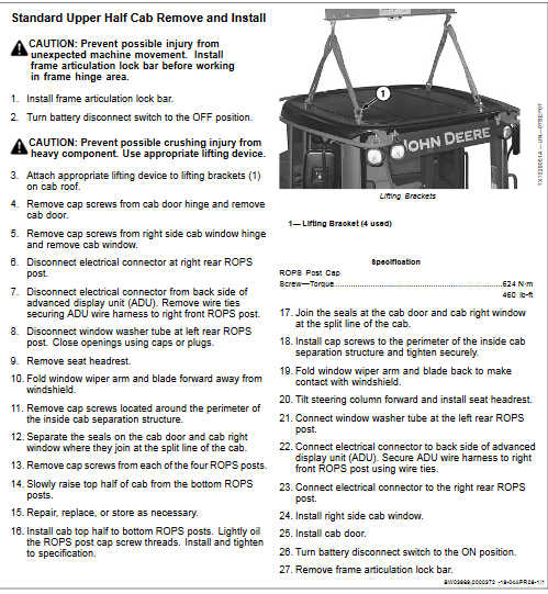 John Deere 624KR Loader Repair Technical Manual - Image 5