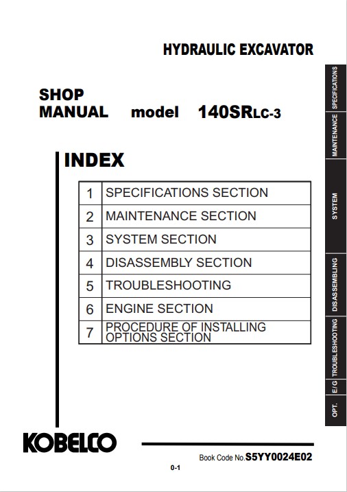 Kobelco 140SRLC-3 Excavator Service Repair Manual - Image 3