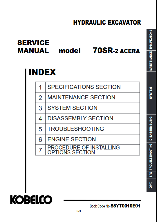 Kobelco 70SR-2 Excavator Service Repair Manual - Image 2
