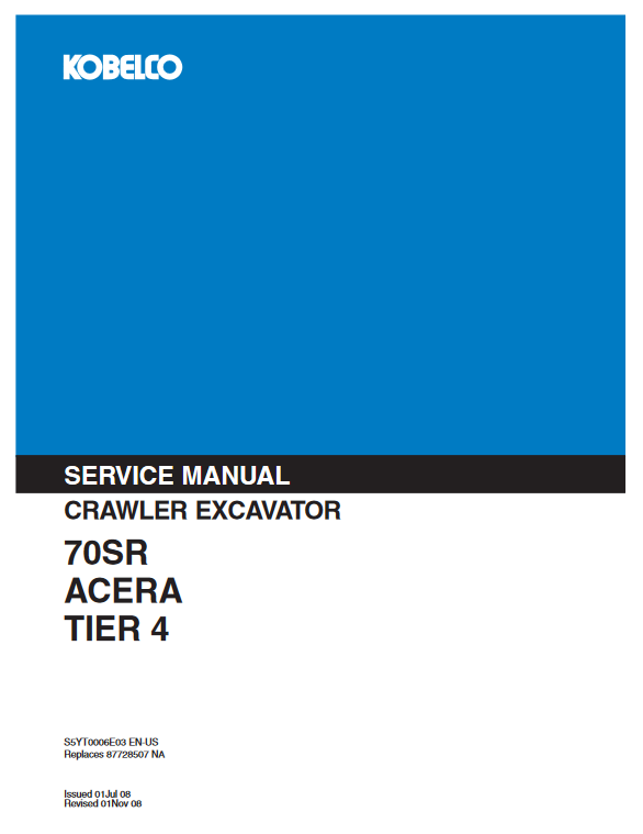 Kobelco 70SR Excavator Service Repair Manual - Image 2