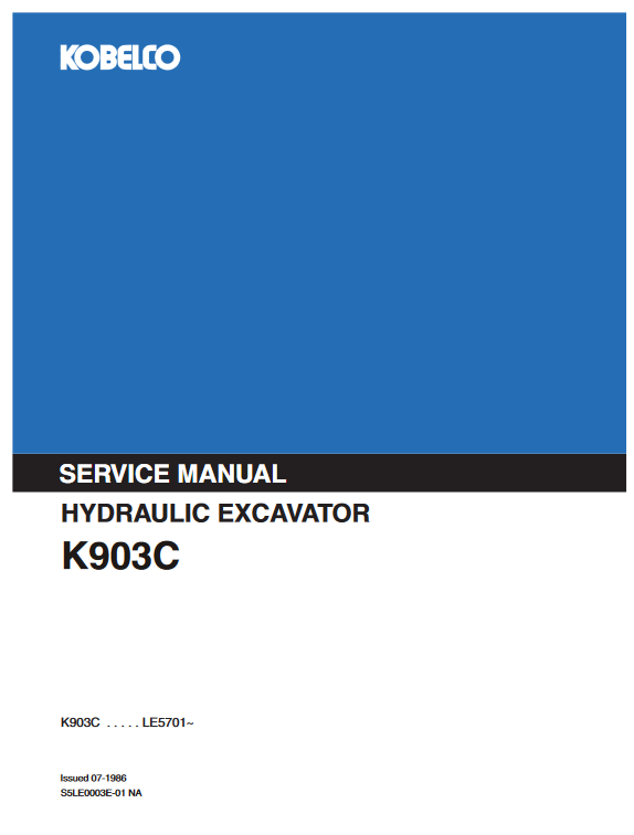 Kobelco K903C Excavator Service Repair Manual - Image 2