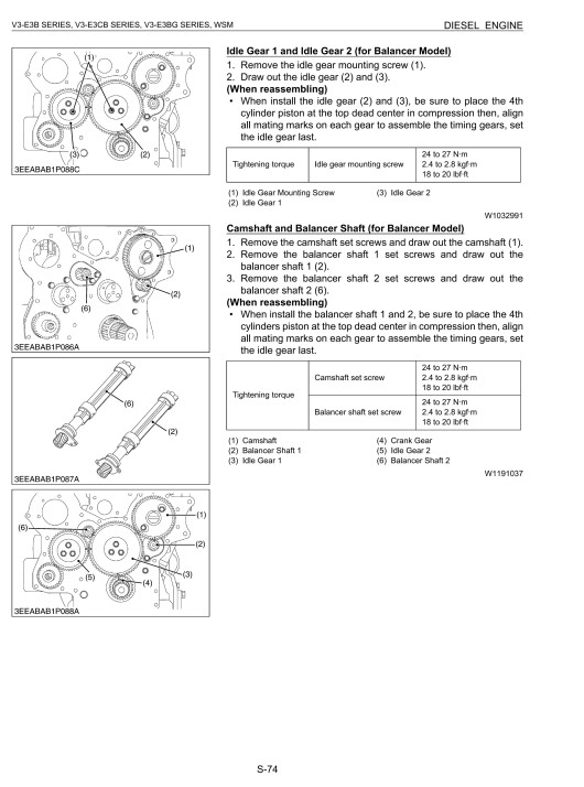 Kubota V3600-E3, V3600-T-E3, V3800-DI-T-E3, V3300-E3BG, V3600-T-E3BG Diesel Engines Workshop Manual - Image 3