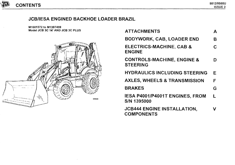 JCB 3C, JCB 3C Plus Backhoe Loader Parts Manual - Image 3