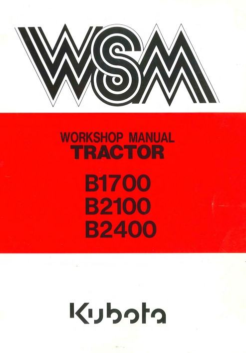 Kubota B1700 , Kubota B2100 , Kubota B2400 Tractor Workshop Manual - Image 2