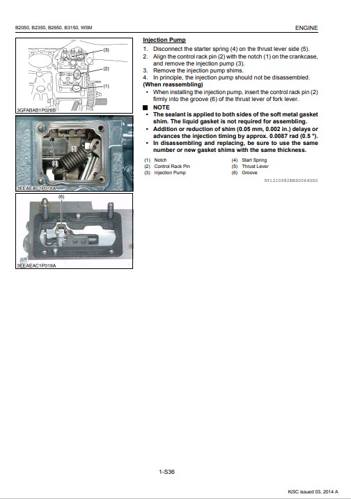 Kubota B2050 , Kubota B2350 , Kubota B2650 , Kubota B3150 Tractors Workshop Manual - Image 4