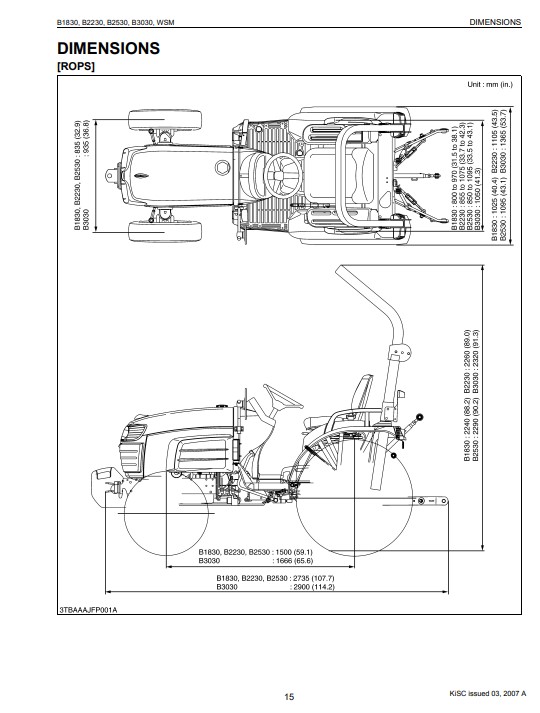 Kubota B1820 , Kubota B2230 , Kubota B2530 , Kubota B3030 Tractors Workshop Manual - Image 3