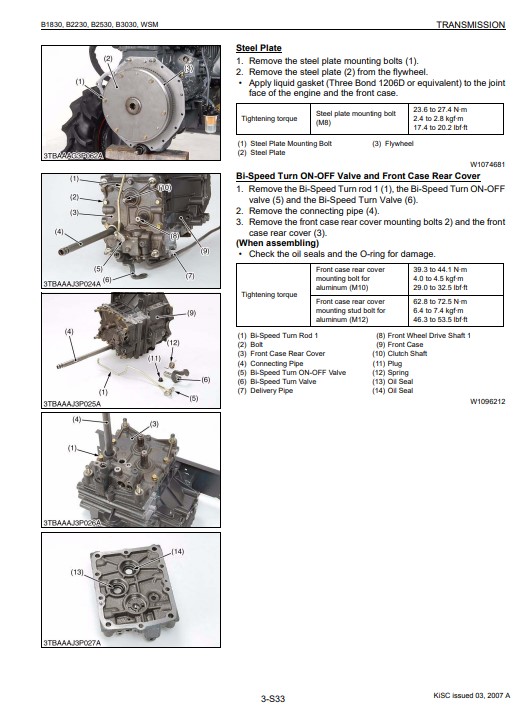 Kubota B1820 , Kubota B2230 , Kubota B2530 , Kubota B3030 Tractors Workshop Manual - Image 4