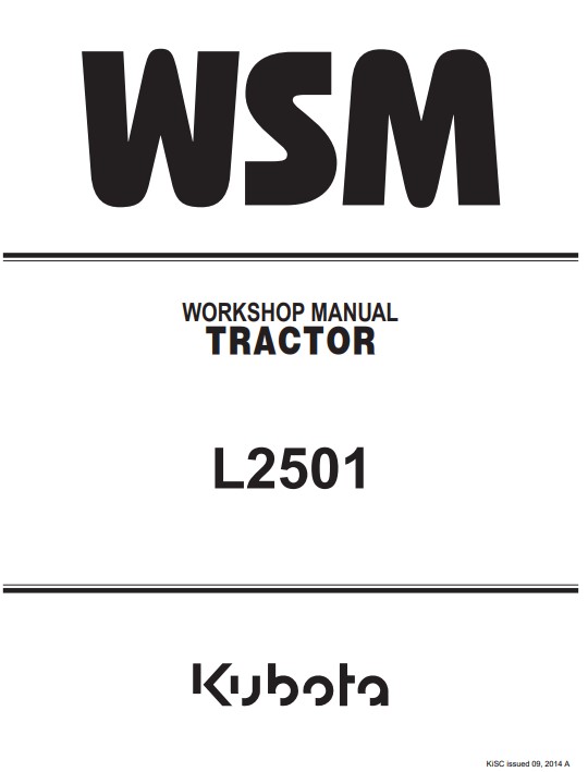 Kubota L2501 Tractor Workshop Manual - Image 2