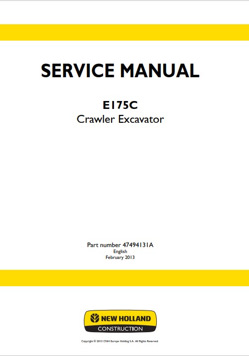 NEW HOLLAND E175C Excavator Service Repair Manual - Image 2