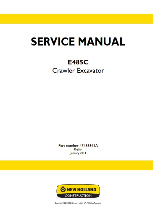 NEW HOLLAND E485C Excavator Service Repair Manual - Image 2