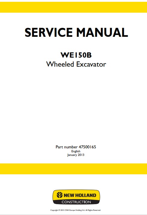 NEW HOLLAND WE150B Wheeled Excavator Service Repair Manual - Image 2