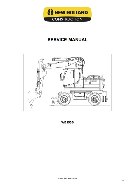 NEW HOLLAND WE150B Wheeled Excavator Service Repair Manual - Image 3