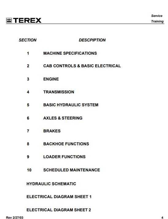 Terex BHL Service Training Manual - Image 3